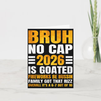 2026 Silvester Bruh No Cap Countdown Bussin Lustig Karte