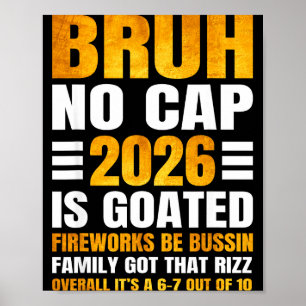 2026 Silvester Bruh No Cap Countdown Bussin Lustig Poster