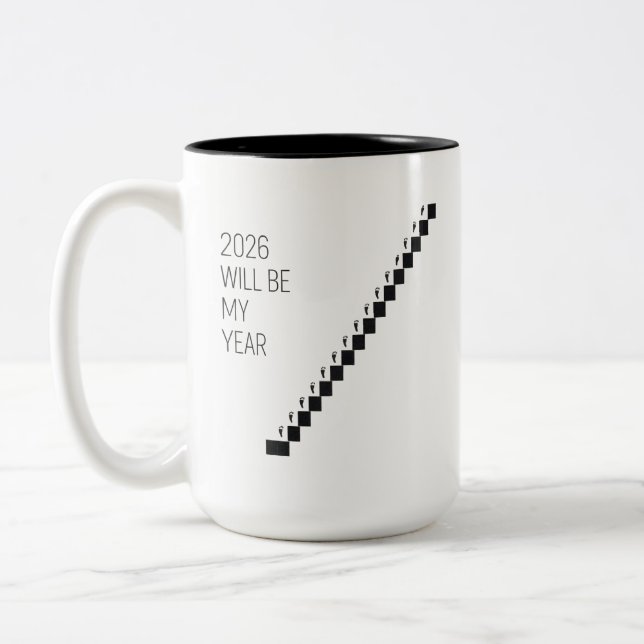 2026 Small Steps My Year Zweifarbige Tasse (Links)