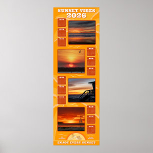 2026 Sonnenuntergänge und Strand-Kalender Poster