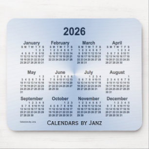2026 Steel Blue Calendar von Janz Mouse Pad Mousepad