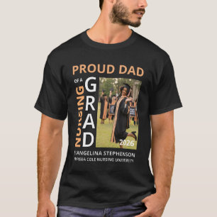 2026 Stolz auf Papa von Nursing-Absolventen Foto T-Shirt