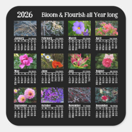 2026 SU Kalender Blume schwarz Custom Vinyl Aufkle Quadratischer Aufkleber