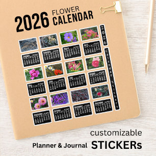 2026 SU Kalender Blumen individuell zugeschnittene Aufkleber