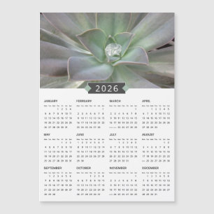 2026 Succulent Fotografy Calendar Magnet