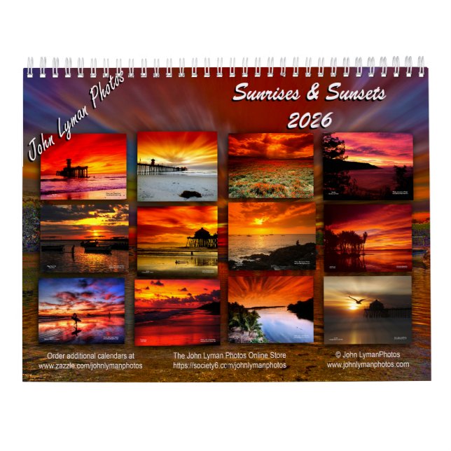 2026 Sunrise & Sunsets Calendar Kalender (Rückseite)