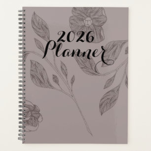 2026 Taupe-Blumenplaner Planer