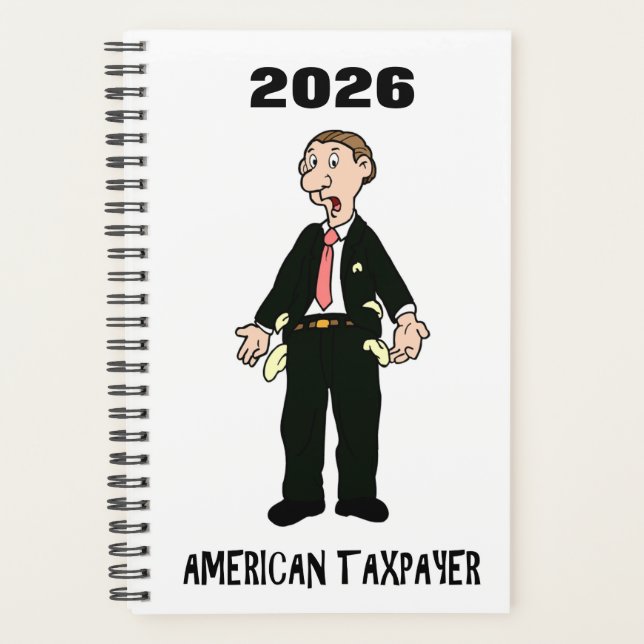2026 Tax Planner IRS Joke Taxday Humor Funny Broke Planer (Vorderseite)