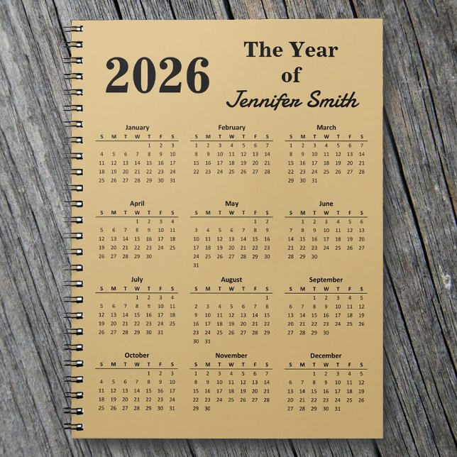 2026 The Year of [Your Name} Personalized Notebook Notizblock (Von Creator hochgeladen)