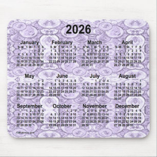 2026 Tiny Bubbles Lila Calendar von Janz Mousepad