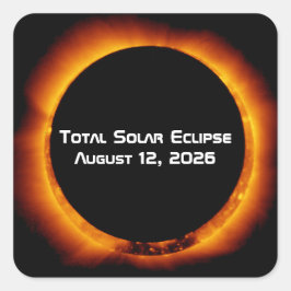 2026 Total Solar Eclipse Quadratischer Aufkleber
