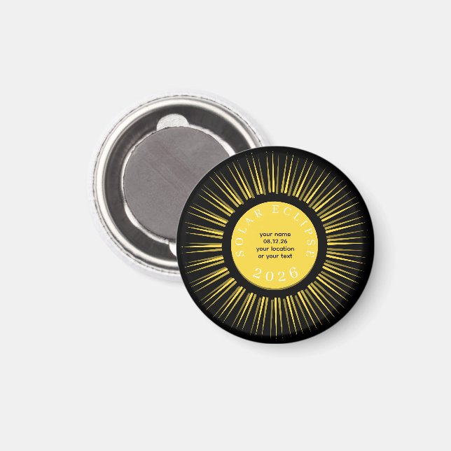 2026 Total solar eclipse your text personalized Magnet (Vorderseite/Rückseite)