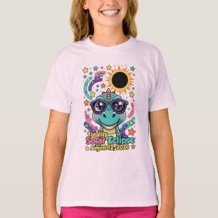 2026 Totale Sonnenfinsternis Dinosaurier Kinder T- T-Shirt