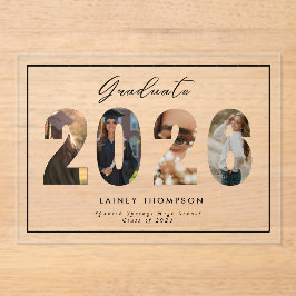 2026 Typography 4 Image Acrylic Graduation  Acryleinladungen