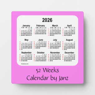 2026 Violet 52 Weeks Calendar von Janz Fotoplatte