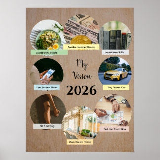 2026 Vision mit 8 schwebenden Fotokreisen Poster