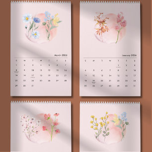 2026 Wasserfarben-Blumenkalender Kalender