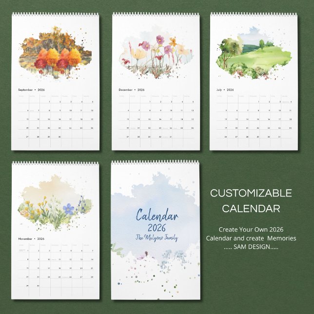 2026 Watercolor Landscape Calendar | Scenic Nature Kalender (Von Creator hochgeladen)