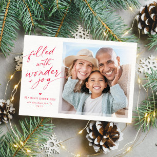 2026 WEIHNACHTS FOTO elegante Schrift Overlay rot Feiertagskarte