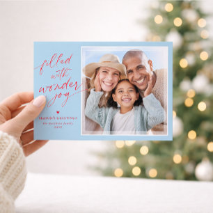 2026 WEIHNACHTS FOTO elegante Überlagerung in blau Feiertagskarte