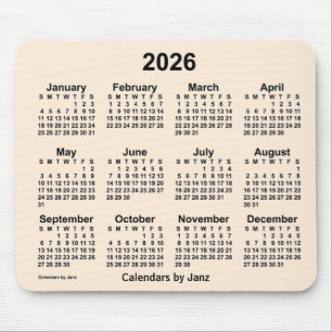 2026 Weißer Kalender der Antike von Janz Mouse Pad Mousepad