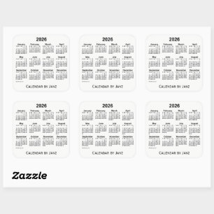 2026 Weißkalender von Janz Square Sticker
