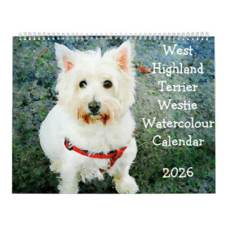 2026 West Highland Terrier Hunde Westie Liebhaber- Kalender