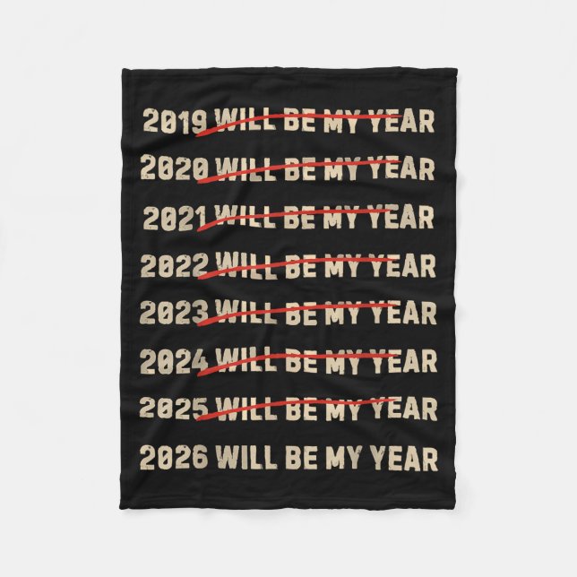 2026 Will Be My Year New Years Eve Resolution List Fleecedecke (Vorderseite)