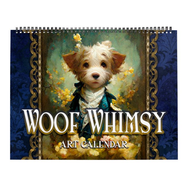 2026 Woof Whimsy Surreal Fantasy Dog Portraits Kalender (Titelbild)