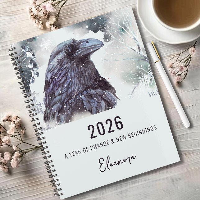 2026 Year of Change Raven Symbolism Notizbuch (2026 Year of Change and New Beginnings Raven Symbolism 8.5x11 Notebook)