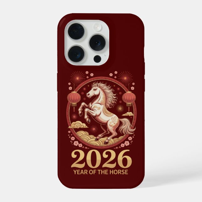 2026 Year Of Horse Chinese New Year Zodiac  iPhone Hülle (Rückseite)