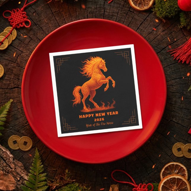 2026 Year of the Fire Horse Chinese Zodiac Serviette (Von Creator hochgeladen)