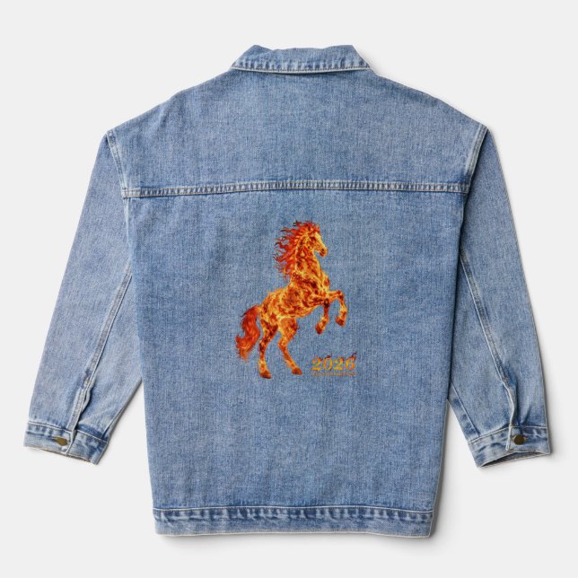 2026 Year of the Fire Horse Jeansjacke (Rückseite)