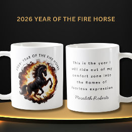 2026 Year of the Fire Horse Motivational Quote Kaffeetasse