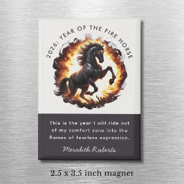 2026 Year of the Fire Horse Motivational Quote Magnet