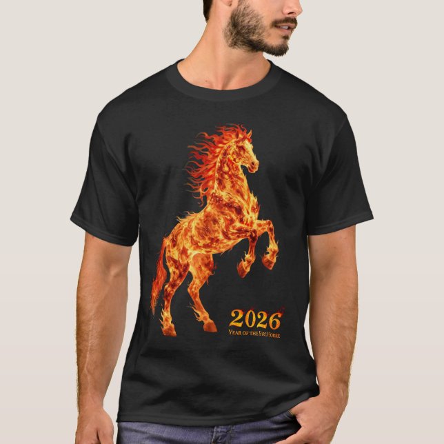 2026 Year of the Fire Horse T-Shirt (Vorderseite)