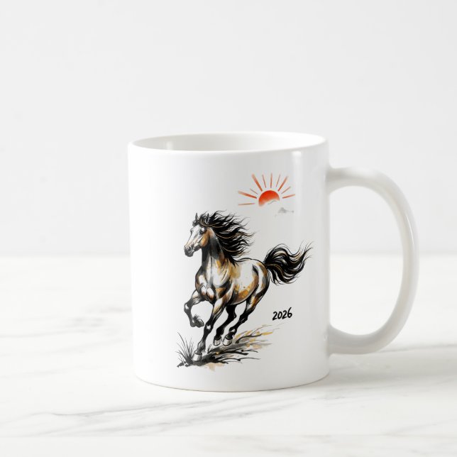 2026 Year Of The Horse Chinese Lunar Zodiac Shirt  Kaffeetasse (Rechts)
