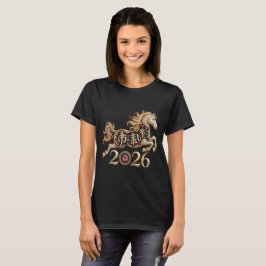 2026 Year of the Horse Chinese New Year Golden Hor T-Shirt