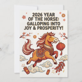 2026 Year of the Horse – Chinese New Year Greeting Feiertagskarte