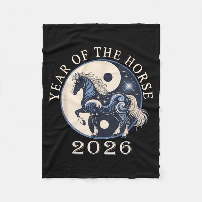 2026 Year Of The Horse Chinese New Year,horse Grap Fleecedecke (Vorderseite)
