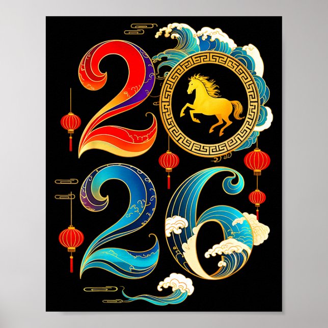 2026 Year Of The Horse Lunar Chinese New Year 2026 Poster (Vorne)