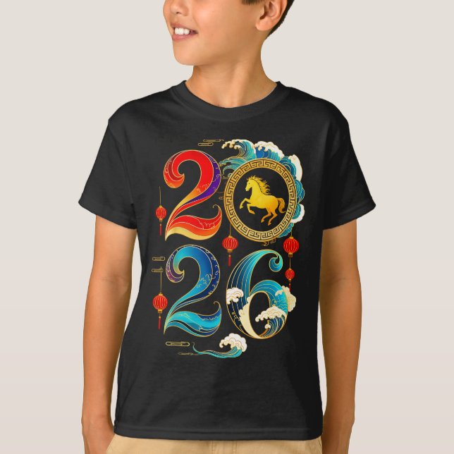 2026 Year Of The Horse Lunar Chinese New Year 2026 T-Shirt (Vorderseite)