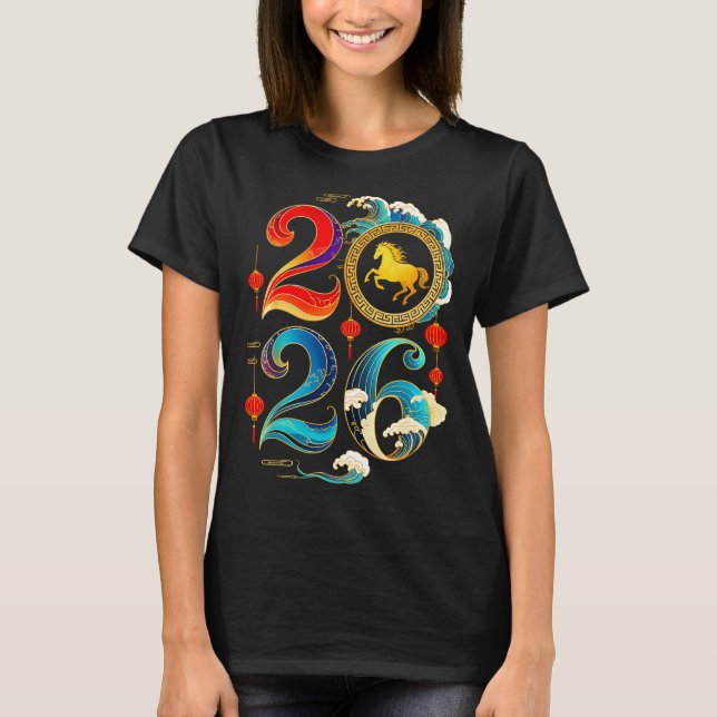2026 Year Of The Horse Lunar Chinese New Year 2026 T-Shirt (Vorderseite)