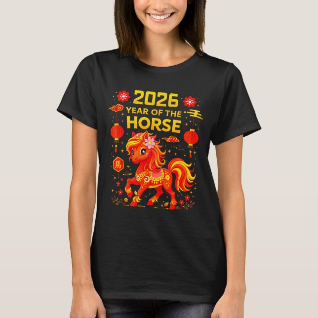 2026 Year Of The Horse Lunar New Year 2026 Chinese T-Shirt (Vorderseite)