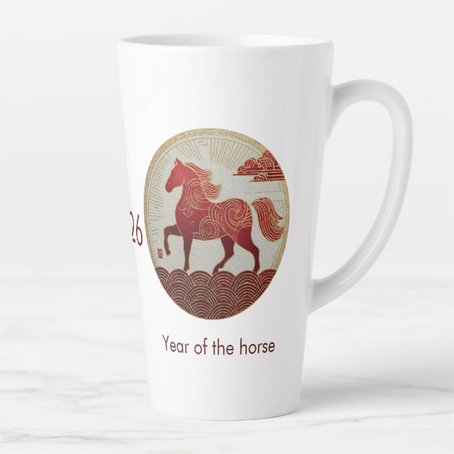 2026 Year of the Horse – Lunar New Year Art Milchtasse (Rechts)
