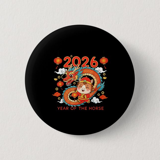 2026 Year Of The Horse Lunar New Year Chinese  Button (Vorderseite)