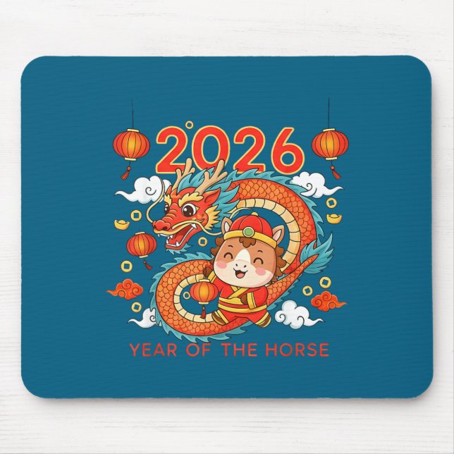 2026 Year Of The Horse Lunar New Year Chinese  Mousepad (Vorne)