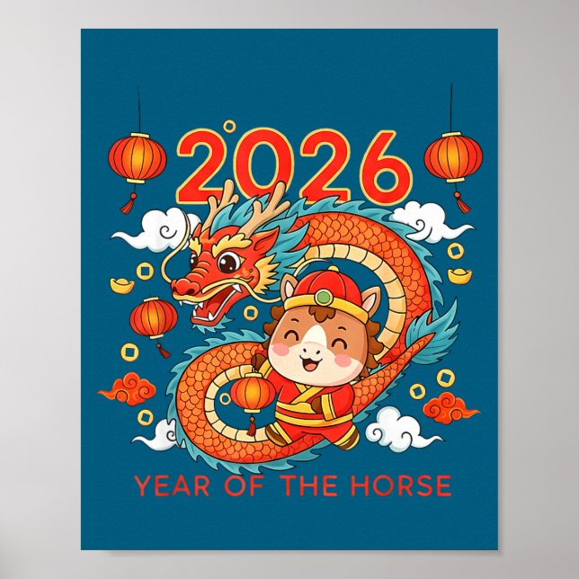 2026 Year Of The Horse Lunar New Year Chinese  Poster (Vorne)