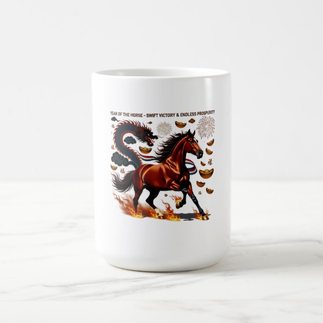 2026 Year of the Horse Triumph, Lunar Zodiac Gift Kaffeetasse (Mittel)