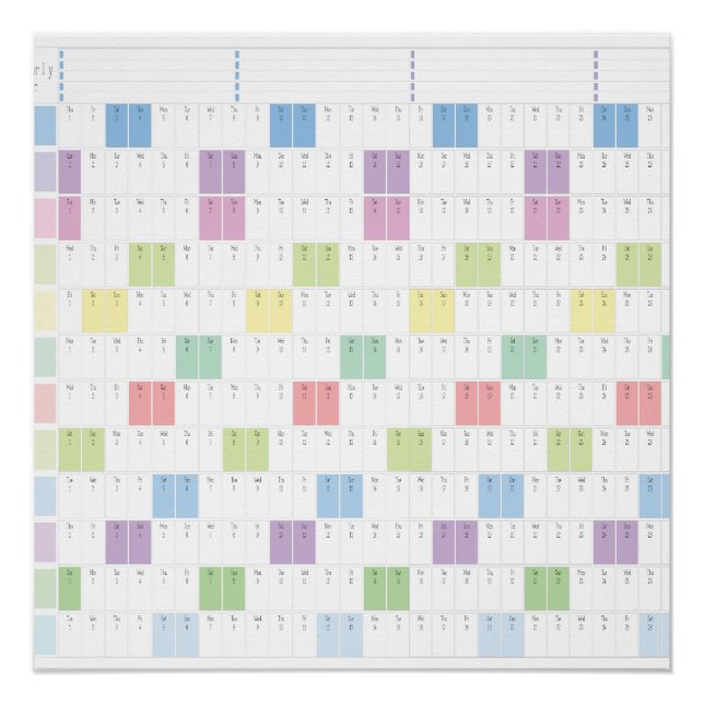 2026 Yearly Planner Printable | Pastel Wall Calend Poster (Vorderseite)